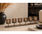 J-Line Theelichthouder 6 Crystal Smokey Grey – Luxe Windlicht met 6 Glazen